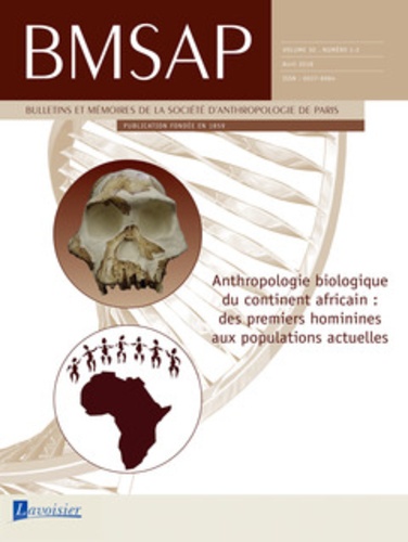  Anonyme - BMSAP Vol. 30 N° 1-2  Avril 2018 - Bulletins et mémoires de la société d'anthropologie de Paris.