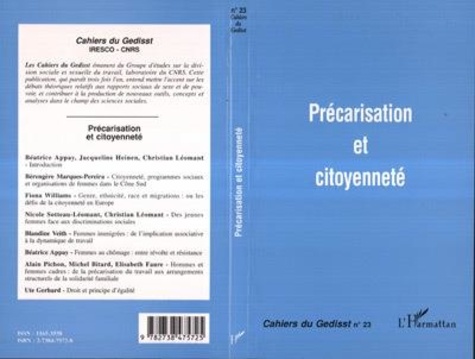  Anonyme - Cahiers Du Gedisst N°23 Precarisation Et Citoyennete.