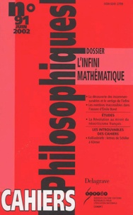  Anonyme - Cahiers Philosophiques N° 91 Juin 2002 : L'Infini Mathematique.