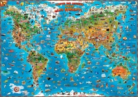  Anonyme - Carte du monde pour enfants sans barres.