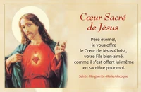 Cartes coeur sacre de jesus par lot de 20