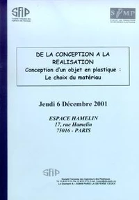 De La  Conception A La Realisation Conception D'Un Objet En Plastique, Le Choix...