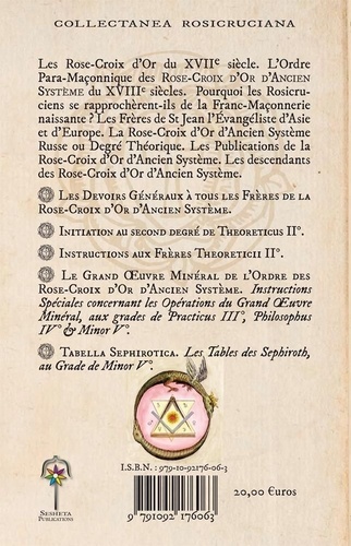 Initiations, Instructions et Pratiques Alchimiques  des Rose-Croix d’Or d’Ancien Système
