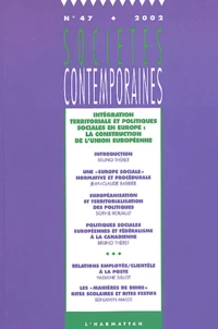 Integration Territoriale Et Politiques Sociales En Europe : La Construction De L'Union Europeenne