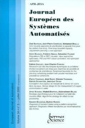  Anonyme - Journal Europeen Des Systemes Automatises Volume 34 N°5 Juillet 2000.