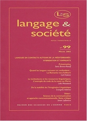  Anonyme - Langage & Societe N° 99 Mars 2002.