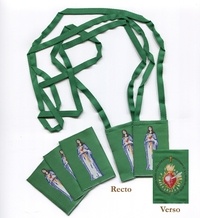  Anonyme - Le scapulaire vert en étoffe, la pochette familiale, vendue à l'unité.