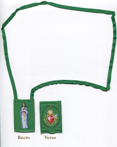  Anonyme - Le scapulaire vert en étoffe, vendu à l'unité.