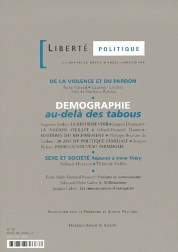  Anonyme - Liberte Politique N° 12 Avril/Mai 2000 : Demographie. Au-Dela Des Tabous.