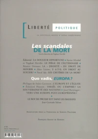 Liberte Politique N°8 Avril-Mai 1999 : Les Scandales De La Mort. Quo Vadis, Europa ?