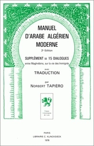  Anonyme - Manuel D'Arabe Algerien Moderne. 2eme Edition.