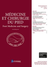  Anonyme - Médecine et chirurgie du pied - Volume 33 N° 3 - Septembre 2017.