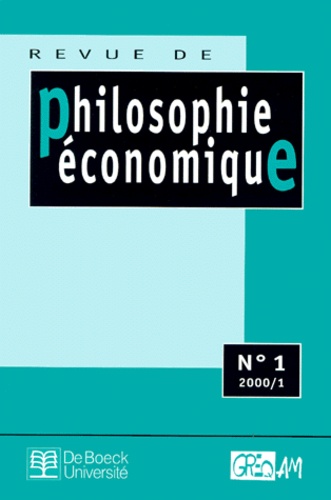  Anonyme - Philosophie Economique N° 1 Janvier 2000.
