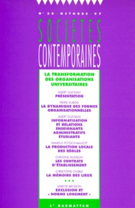  Anonyme - Revue Societe Contemporaine Numero 28 Octobre 1997 : La Transformation Des Organisations Universitaires.