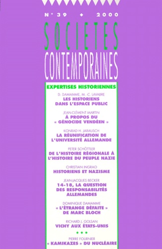  Anonyme - Societes Contemporaines N° 39/2000. Expertises Historiennes.