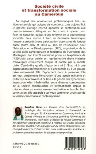Société civile et transformation sociale au Cameroun. Questions d'étique sociétale