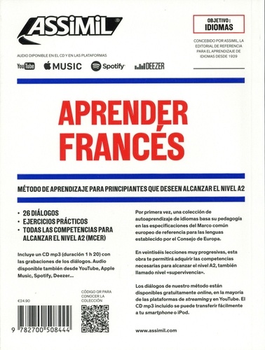 Aprender francès A2. Nivel Principiantes  avec 1 CD audio MP3