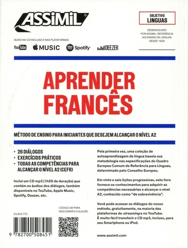 Aprender francês A2. Nivel Iniciantes  avec 1 CD audio MP3