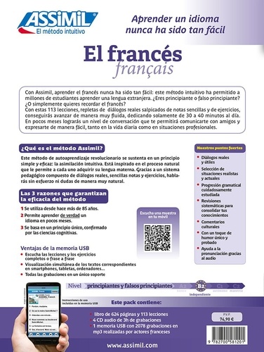 El francés B2. Superpack, avec 1 clé USB  avec 4 CD audio