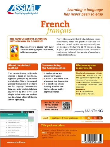 French. E-course pack : 1 e-course + 60-page course Booklet