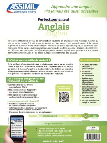 Pack Perfectionnement Anglais. 1 livre plus 1 téléchargement audio