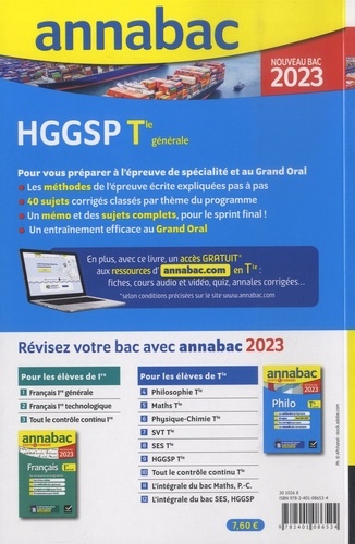 HGGSP spécialité Tle générale. Sujets & corrigés  Edition 2023