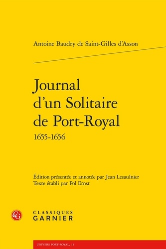 Journal d'un solitaire de Port-Royal 1655-1656