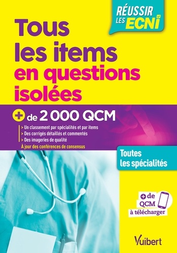 Antoine Bérar et Alexandre Boussuge - Tous les items en questions isolées - Toutes les spécialités - Plus de 3000 QCM.