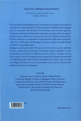 La République des Lettres dans la Tourmente (1919-1939)