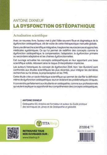 La dysfonction ostéopathique. Actualisation scientifique des concepts de l'ostéopathie