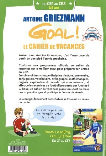 Antoine Griezmann Goal ! Le Cahier de vacances. Du CE1 au CE2