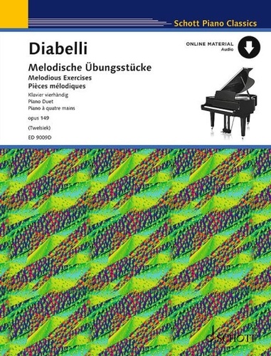 Anton Diabelli - Schott Piano Classics  : Pièces mélodiques - sur 5 notes. op. 149. piano (4 hands)..