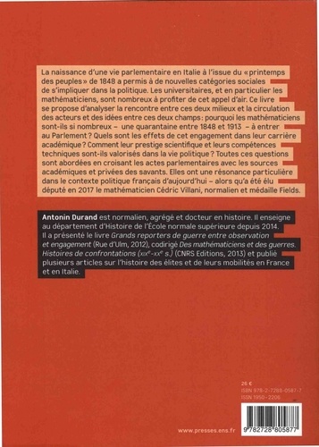 La quadrature du cercle. Les mathématiciens italiens et la vie parlementaire (1848-1913)