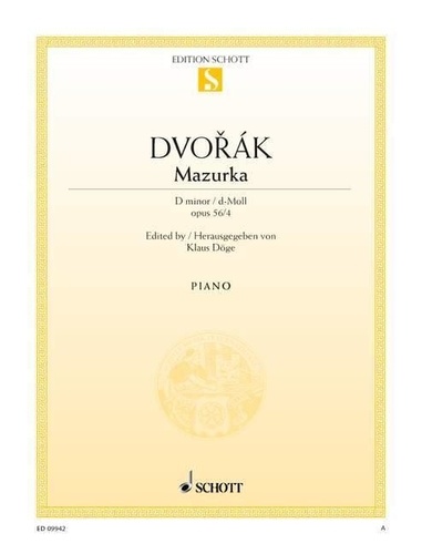 Antonín Dvořák - Mazurka en ré mineur - op. 56/4. piano..