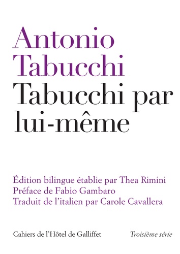 Antonio Tabucchi - Tabucchi par lui-même.