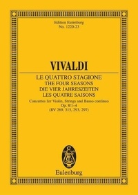 Antonio Vivaldi - Eulenburg Miniature Scores  : Les Quattre Saisons - "Le Printemps" Mi majeur. op. 8/1. RV 269 / PV 241. violin, strings and basso continuo. Partition d'étude..