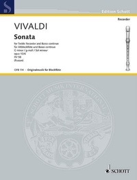 Antonio Vivaldi - Edition Schott  : Sonata in G minor - Based on the latest research, this sonata was probably composed by Nicolas Chédeville.. op. 13a/6. RV 58. treble recorder (flute, oboe, violin) and basso continuo..