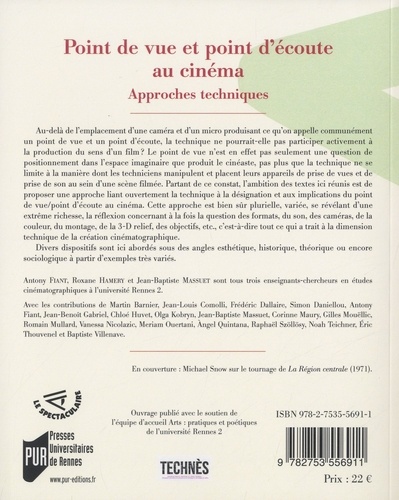 Point de vue et point d'écoute au cinéma. Approches techniques