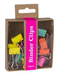 12 pinces à clip - fluor collection - 4 couleurs fluo