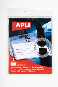 Badges 90x56 lacet securite blister x5