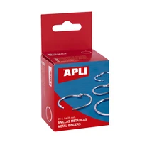 Boite de 20 anneaux metalliques diametre 25 mm