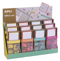 Ensemble d’accessoires de bureau - fluor collection - punaises, trombones, pinces, notes adhésives fluos