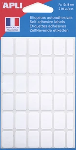 Etiquettes autocollantes blanches 12x18 mm - 210 étiquettes