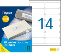 Etiquettes blanches 99,1x38,1 20f