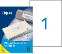 Etiquettes blanches autocollantes a4 - 210 x 297 mm - 25 étiquettes