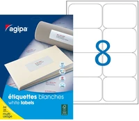 Etiquettes blanches autocollantes - a4 - 99,1 x 67,7 mm - 200 étiquettes