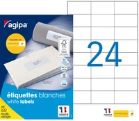 Etiquettes blanches autocollantes mon timbre en ligne - a4 - 70 x 37 mm - 2400 étiquettes