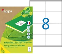 Etiquettes blanches autocollantes recyclées a4 - 105 x 70 mm - 800 étiquettes