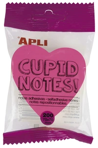 Notes adhésives en forme de coeur - 70x70 mm - 200 feuilles - 4 couleurs