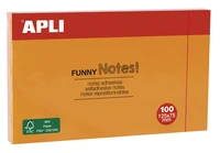 Notes adhésives "funny notes" - 125x75 mm - 100 feuilles - orange fluo